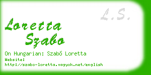 loretta szabo business card